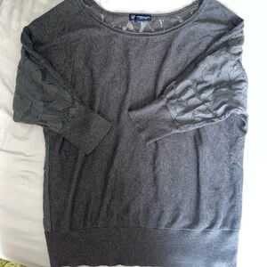 Size Large Dark Grey American Eagle Women’s Sweater With Lace Detail Sleeves